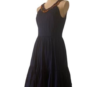 Cynthia Steffe Navy Blue Embellished Halter Dress, Size 6